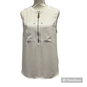 Michael Kors Women's Sleeveless Top White Size Medium